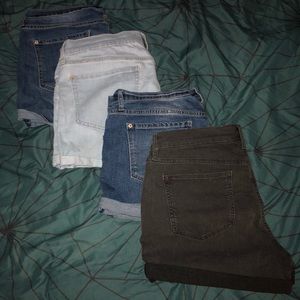 Set of FOUR pairs of denim shorts!